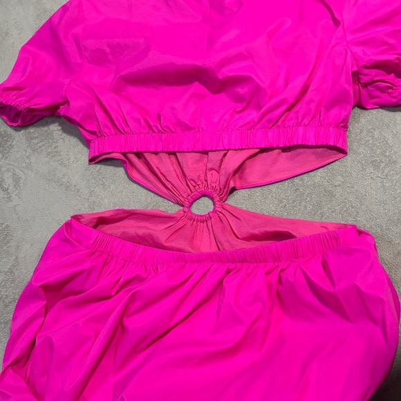 Staud Calypso PINK Bougainvillea Cut Out Maxi A-Line Dress sz L - Picture 9 of 11